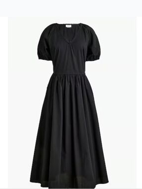 NEW J. Crew Factory Black Lace Trim Cotton Midi Dress 16